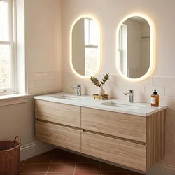 Skye Decor Set kupatilskog ormarića sa umivaonikom i ogledalom, 2 dela, Krem
