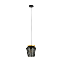 EGLO Viseća lampa ESCANDIDOS E27 22 cm crna/mesing 99806