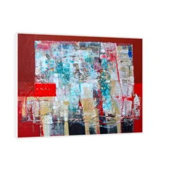 Canvas Slika na platnu Crvena ekspresija, Sa ramom, 120 x 90 cm, Crni