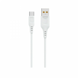 DENMEN D01T Type C USB data kabl 2,4A 1m bela