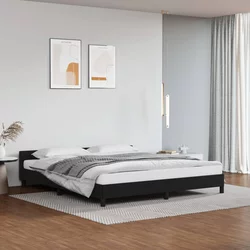 Okvir kreveta s uzglavljem bez madraca crni 180x200 cm