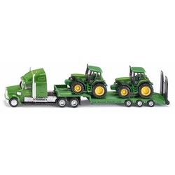 SIKU Farmer: tovornjak vlačilec z dvema traktorjema John Deere (1:87)