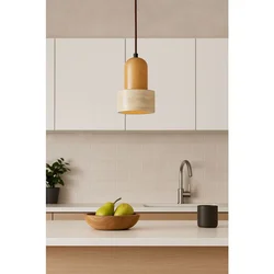 Opviq luster Loer, 1 × E27, bež / hrast