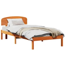 Vidaxl Konstrukcija postelje z vzglavjem Voskast rjav 80 x 200 cm
