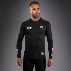 UFC Unity by Venum Fight Week rashguard dugih rukava za muškarce, crno-beli, M
