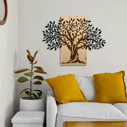 Arbre de Vie-1 NaturalBlack Decorative Wooden Wall Accessory