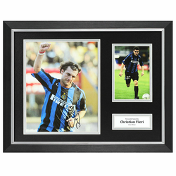 Christian Vieri Signed Photo Framed 16x12 Inter Milan Autograph Memorabilia COA