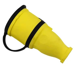 shumee Prenosna ravna vtičnica 16A 230V 2P+Z rumena Schuko 9962