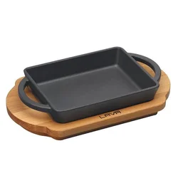 Tray made from cast iron, 12 × 15 cm, with support – LAVA