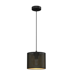 Luster na sajli LOFT SHADE 1xE27/60W/230V prečnik 18 cm crna/zlatna
