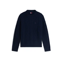 Tommy Jeans Pulover temno modra