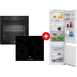 Beko Ugradna Ploča Hic 64502 T + Beko Ugradna rerna BBIR17300BCS + Beko Ugradni frižider BCHA275E4SN