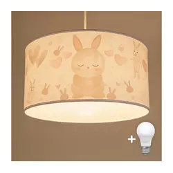 Brilagi - LED dečiji luster na sajli BOBO 1xE27/10W/230V prečnik 35 cm bela/zečići