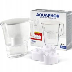 shumee Aquaphor Time 2,5-litrski vrč za filtriranje + 3 kartuše, bel
