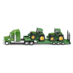 SIKU Farmer: tovornjak vlačilec z dvema traktorjema John Deere (1:87)