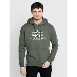 ALPHA INDUSTRIES Majica temno zelena/bela