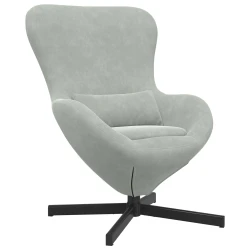 Jajolika fotelja Svijetlo siva 63 x 73 x 90 cm Baršun