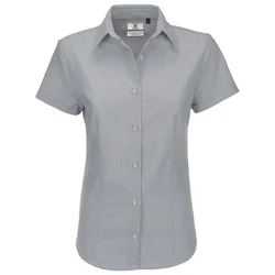 KOŠULJA ŽENSKA KRATKI RUKAVI B&C OXFORD 135G SREBRNA 3XL!!