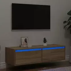 TV ormarić s LED svjetlima boja hrasta sonome 100X35,5x25 cm