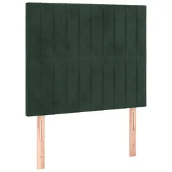Vidaxl Vzglavje postelje temno zeleno 90x5x118/128 cm žametno