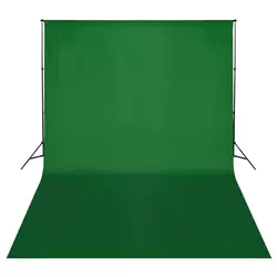VIDAXL zeleno platno/ozadje za fotografiranje z ogrodjem 500x300 cm