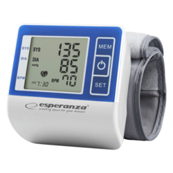 Esperanza Vigor Wrist Blood Pressure Monitor LCD Display Items: Systolic Diastolic Pulse Date Time 90 Memories ECB001
