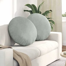 Jastučići za sjedenje 2 pcs Svijetlo siva O 40 x 13 cm Baršun