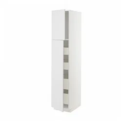 METOD / MAXIMERA Vis.el. s 2 vrata/4 fioke, bela/Stensund bela, 40x60x200 cm