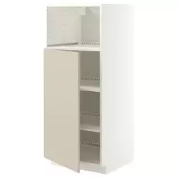 METOD Visoki element za ugradne uređaje, bela/Havstorp bež, 60x60x140 cm
