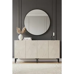 Hanah Home komoda Didema 150, 150 cm, bela / travertin