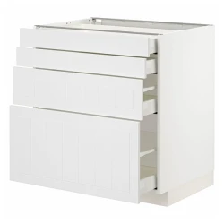 METOD / MAXIMERA Podni element 4 fronta/4 fioke, bela/Stensund bela, 80x60 cm