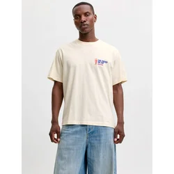 JACK & JONES Majica JORRANDOM temno modra / rosé / krvavo rdeča / volneno bela