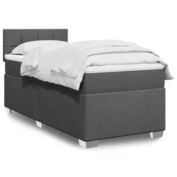 VIDAXL Box spring postelja z vzmetnico temno siva 80x200 cm blago