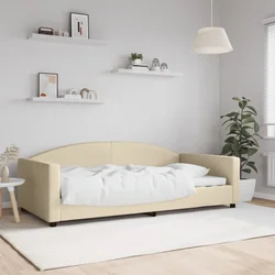 Dnevni krevet krem 100 x 200 cm od tkanine