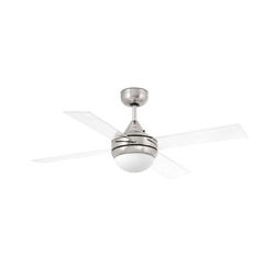 FARO 33696 - Stropni ventilator MINI ICARIA 2xE14/8W/230V krom/prozorna