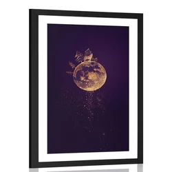 Plakat s paspartujem planet volka - 30x45 black