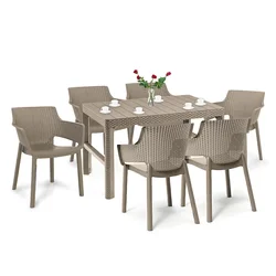 Evyon 6+1 set vrtnega pohištva cappuccino