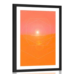 Plakat s paspartujem šeststrana abstrakcija - 60x90 white