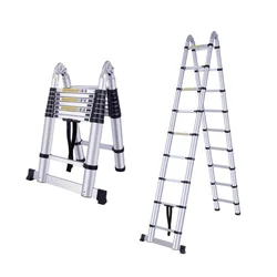 MXM Dvojna teleskopska lestev s sklepom - 7,2 m, aluminij