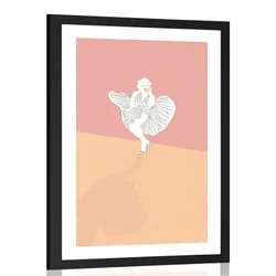 Plakat s paspartujem znamenita Marilyn Monroe - 30x45 silver
