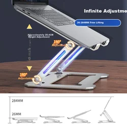 Luckpro Stalak za laptop, Podesiv, Srebrne boje
