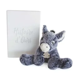 Plyšový somárik Donkey Sweety Mousse Histoire d’ Ours v darčekovom balení sivý 25 cm od 0 mes HO3002