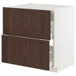 METOD/MAXIMERA Podstav omr za k pl/vgr napa+predal, bela/Sinarp rjava, 80x60 cm