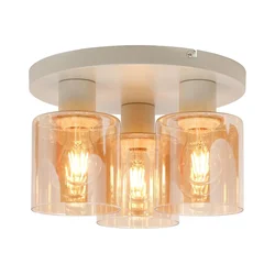 Brilliant - Prislonjen luster LYSKA 3xE27/20W/230V, prečnik 31 cm, krem/zadimljeno