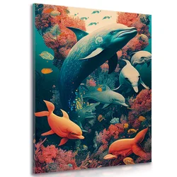 Slika nadrealistični delfini - 60x90