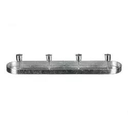 Autronic Svečnik UM1033 SIL Metal candle holder - for 4 conical candles, oval, silver