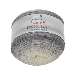 Preja DOLLY OMBRE - 250g / 875 m - siva, bela