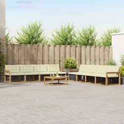 Set vanjskih sofa 9 pcs Bijela i krem 79 x 79 x 37 cm