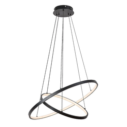 Rabalux Visilica sa daljinskim Beliza, 2 prstena, LED 75W, 3000-6500K, 60cm, Crna
