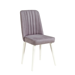 Hanah Home Trpezarijska stolica Stormi Sandalye Wht 47x89x46cm Belo-Siva